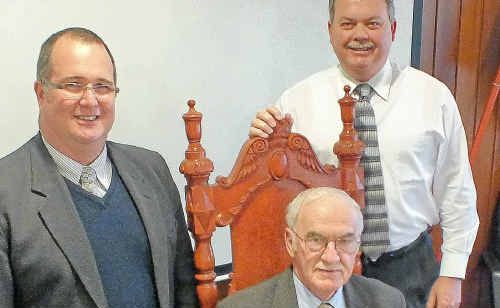 Deputy Mayor Peter Blundell, CEO Rod Ferguson and Mayor Ron Bellingham hand down the new council budget. Deputy Mayor Peter Blundell, CEO Rod Ferguson and Mayor Ron Bellingham hand down the new council budget.
